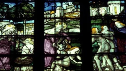 Window depicting Adam and Eve, the Creation and the Expulsion